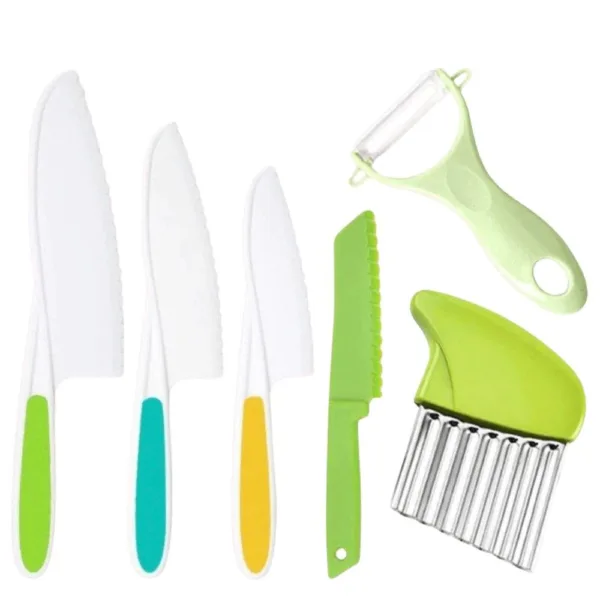 Junior Chef Set™ - Veilig snijden - Speelgoed keukenset 6-delige set | Educatief Speelgoed - Afbeelding 1