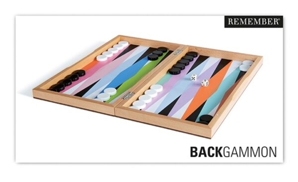Backgammon (merk Remember) - Remember Bordspel - Afbeelding 1