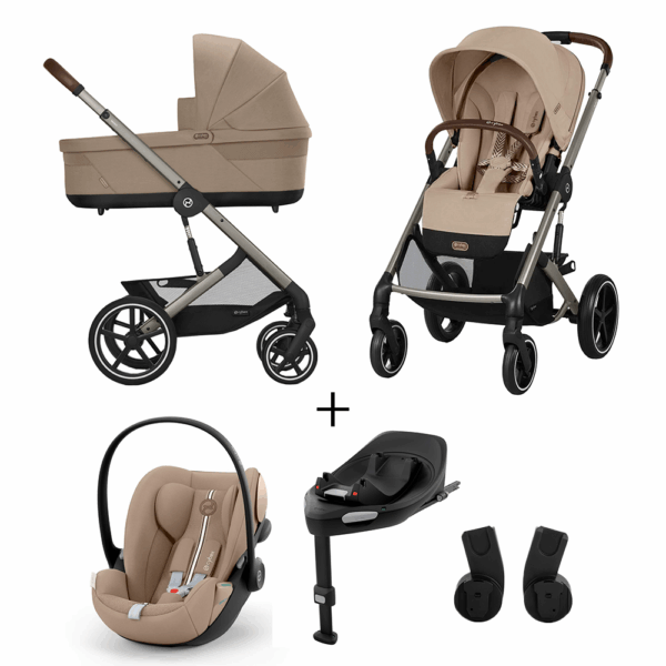 Kinderwagen Cybex Balios S Lux Almond Beige/Beige + Autostoel Cloud G I-Size Plus&Base - Afbeelding 1