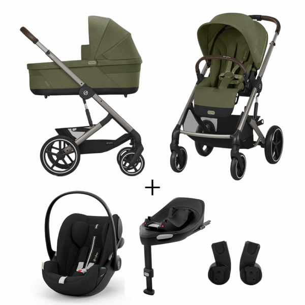 Kinderwagen Cybex Balios S Lux Moss Green/Khaki + Autostoel Cloud G I-Size Plus&Base - Afbeelding 1