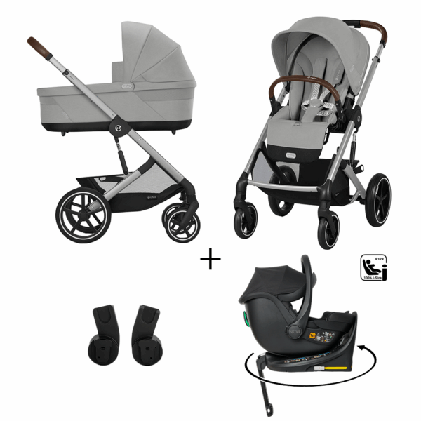 Kinderwagen Cybex Balios S Lux Stone Grey/Mid Grey + Autostoel Jacky Pro 360°&Base - Afbeelding 1
