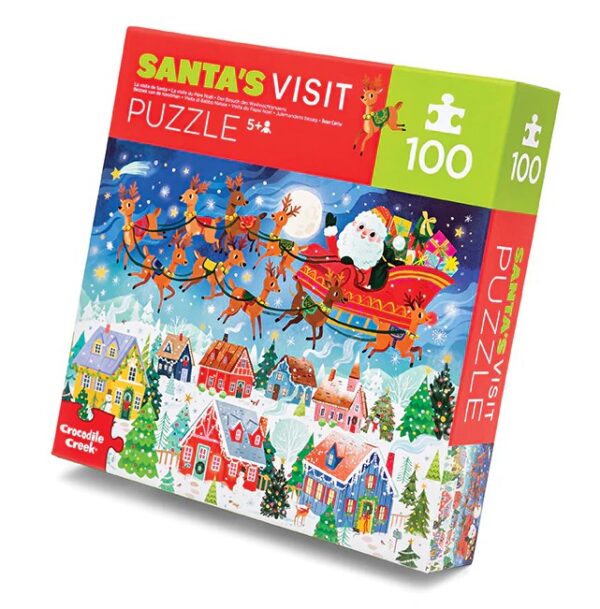 Bezoek van de kerstman (100) - Crocodile Creek  Legpuzzel - Afbeelding 1