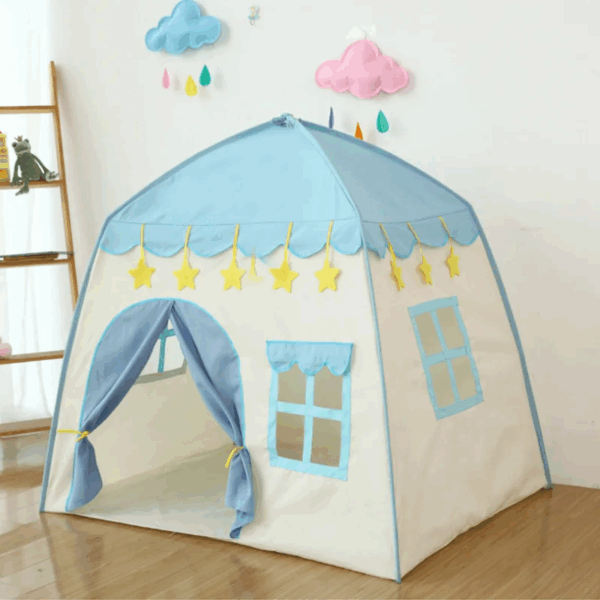 Tipi Princess Castle™ – Opvouwbare Speeltent - Speelhuisje voor Kinderen Blauw | Educatief Speelgoed - Afbeelding 1