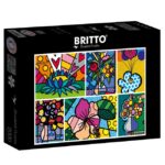 Romero Britto - Collage Flowers (2000) - Bluebird Puzzle  Legpuzzel