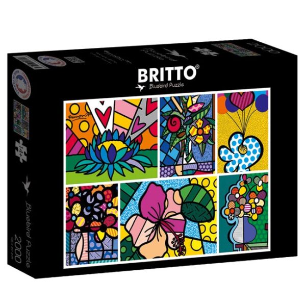 Romero Britto - Collage Flowers (2000) - Bluebird Puzzle  Legpuzzel - Afbeelding 1