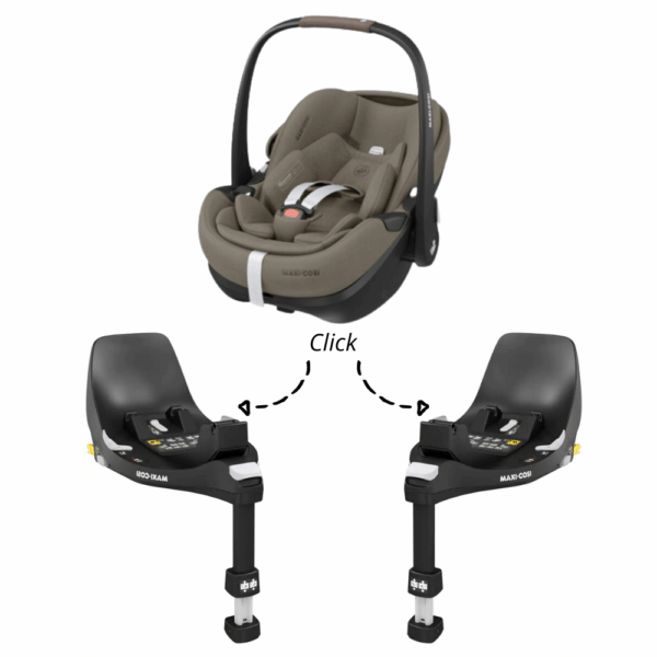 Autostoel Maxi-Cosi Pebble 360 Pro2 Twillic Truffle met 2 x Isofixbase Maxi-Cosi FamilyFix 360° - Afbeelding 1