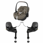 Set | Autostoel Maxi-Cosi Pebble 360 Pro2 Twillic Truffle met 2 x Isofixbase Maxi-Cosi Familyfix Pro 360 Slidetech
