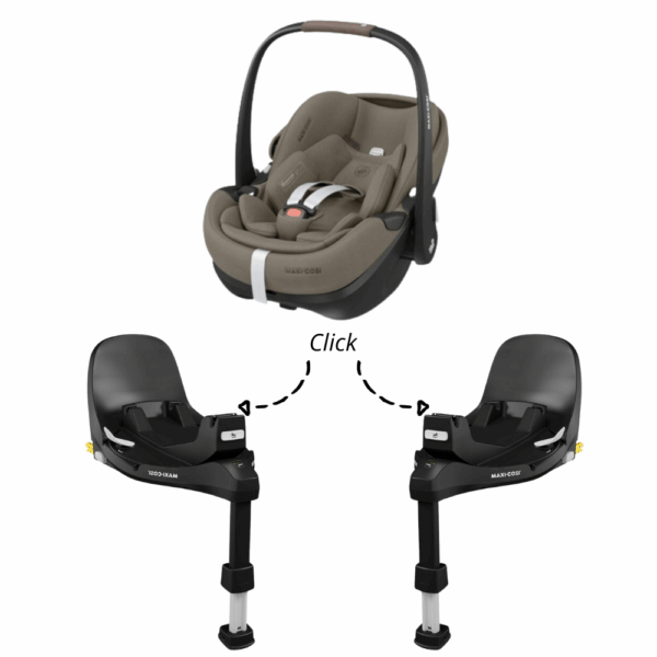 Set | Autostoel Maxi-Cosi Pebble 360 Pro2 Twillic Truffle met 2 x Isofixbase Maxi-Cosi Familyfix Pro 360 Slidetech - Afbeelding 1