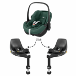 Set | Autostoel Maxi-Cosi Pebble 360 Pro2 Essential Green met 2 x Isofixbase Maxi-Cosi FamilyFix 360°