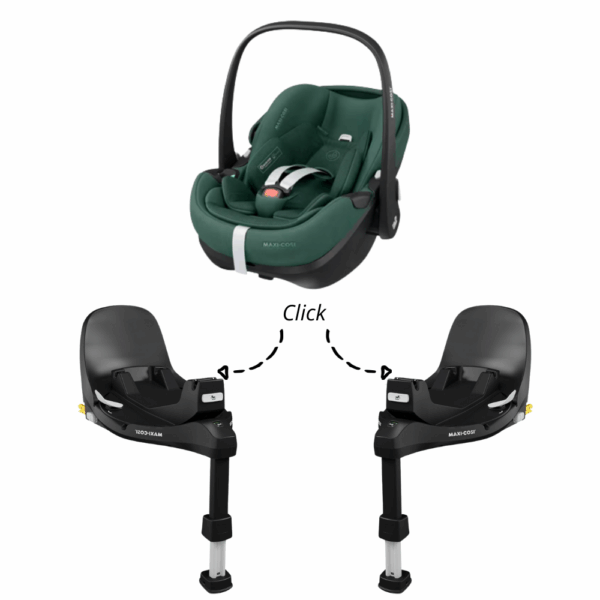 Set | Autostoel Maxi-Cosi Pebble 360 Pro2 Essential Green met 2 x Isofixbase Maxi-Cosi Familyfix Pro 360 Slidetech - Afbeelding 1