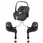 Set | Autostoel Maxi-Cosi Pebble 360 Pro2 Twillic Graphite met 2 x Isofixbase Maxi-Cosi Familyfix Pro 360 Slidetech