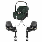 Set | Autostoel Maxi-Cosi Pebble 360 Pro2 Twillic Green met 2 x Isofixbase Maxi-Cosi FamilyFix 360°