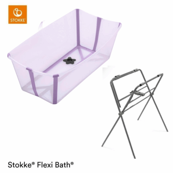 Set | Stokke® Flexi Bath® Lavender met Badstandaard - Afbeelding 1