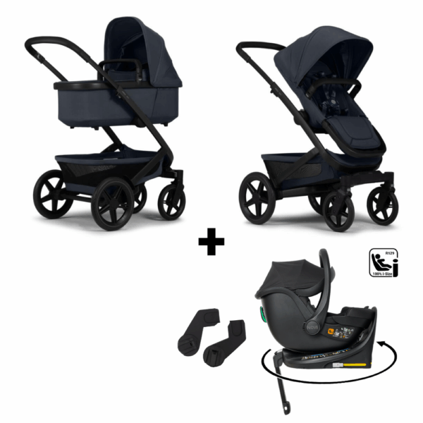 Kinderwagen Joolz Geo³ Dark Navy Blue + Autostoel Jacky Pro 360° All Black&Base&Adapterset - Afbeelding 1
