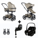 Kinderwagen Easywalker Harvey5 Premium Pearl Taupe + Autostoel Maxi-Cosi Pebble Pro2, Base&Adapter