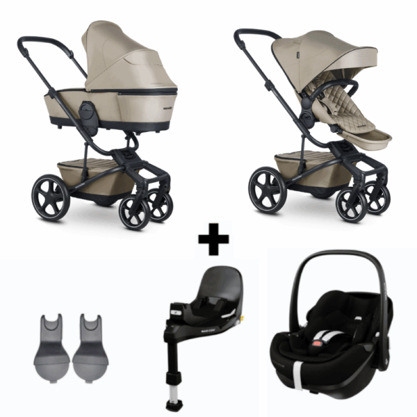Kinderwagen Easywalker Harvey5 Premium Pearl Taupe + Autostoel Maxi-Cosi Pebble Pro2, Base&Adapter - Afbeelding 1