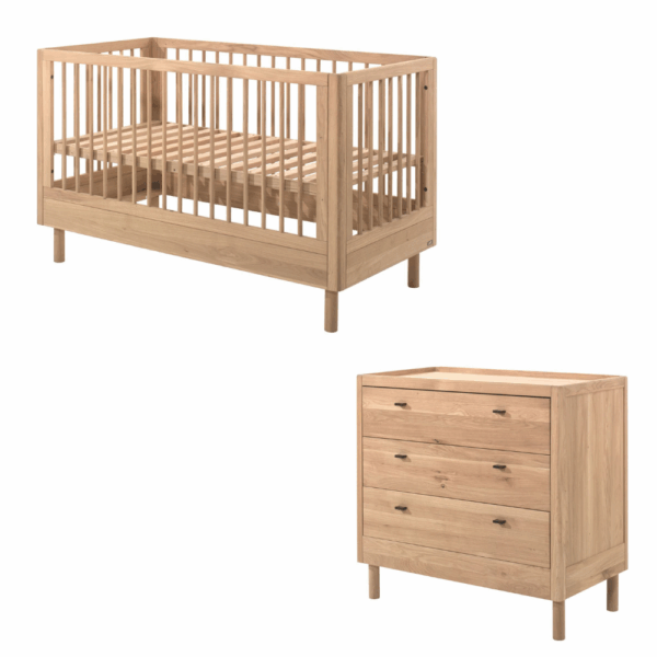 Peuterkamer Jaxx Forrest Eik (Meegroeiledikant + Commode) - Afbeelding 1