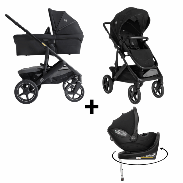 Kinderwagen Joie Signature Vinca Eclipse met Autostoel Joy Glide 360° All Black&Base - Afbeelding 1