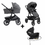 Kinderwagen Joie Signature Vinca Ebony met Autostoel Joy Glide 360° All Black&Base