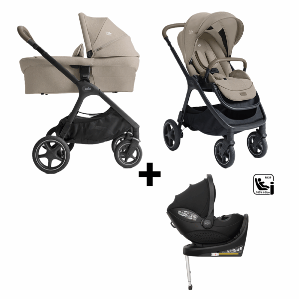 Kinderwagen Joie Signature Finiti Sandstone met Autostoel Joy 360 Pro Glide + Base - Afbeelding 1