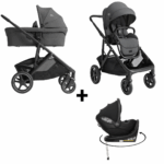 Kinderwagen Joie Signature Versiti Ebony met Autostoel Joy Glide 360° All Black&Base