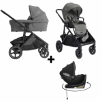 Kinderwagen Joie Signature Versiti Evergreen met Autostoel Joy Glide 360° All Black&Base