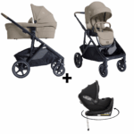 Kinderwagen Joie Signature Versiti Sandstone met Autostoel Joy Glide 360° All Black&Base