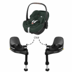 Set | Autostoel Maxi-Cosi Pebble 360 Pro2 Twillic Green met 2 x Isofixbase Maxi-Cosi Familyfix Pro 360 Slidetech