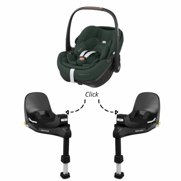 Set | Autostoel Maxi-Cosi Pebble 360 Pro2 Twillic Green met 2 x Isofixbase Maxi-Cosi Familyfix Pro 360 Slidetech - Afbeelding 1