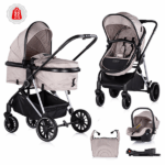 Kinderwagen Chipolino Aura Tiramisu + Autostoel Chipolino Aura Tiramisu Met Base