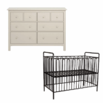 Babykamer Bretagne Clay + Ledikant Metaal Royal 60x120 Zwart (Commode + Ledikant)