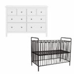 Babykamer Bretagne Wit + Ledikant Metaal Royal 60x120 Zwart (Commode + Ledikant)