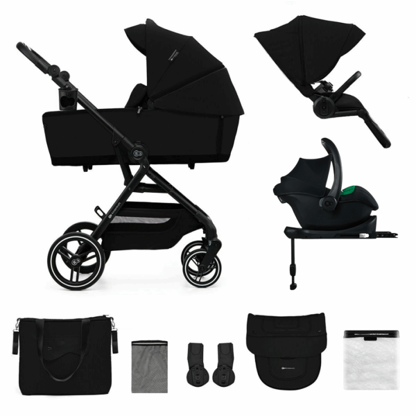 Kinderwagen Kinderkraft Yoxi 3-in-1 Basic Black Met Autostoel Kinderkraft Mink 2 Pro I-Size Black Met Base - Afbeelding 1