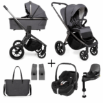 Kinderwagen Muuvo 2-in-1 Quick SE2 Set Diamond Graphite + Autostoel Pebble 360 Pro2 en Slide Tech Base