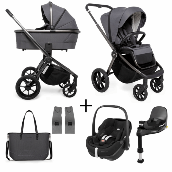 Kinderwagen Muuvo 2-in-1 Quick SE2 Set Diamond Graphite + Autostoel Pebble 360 Pro2 en Slide Tech Base - Afbeelding 1