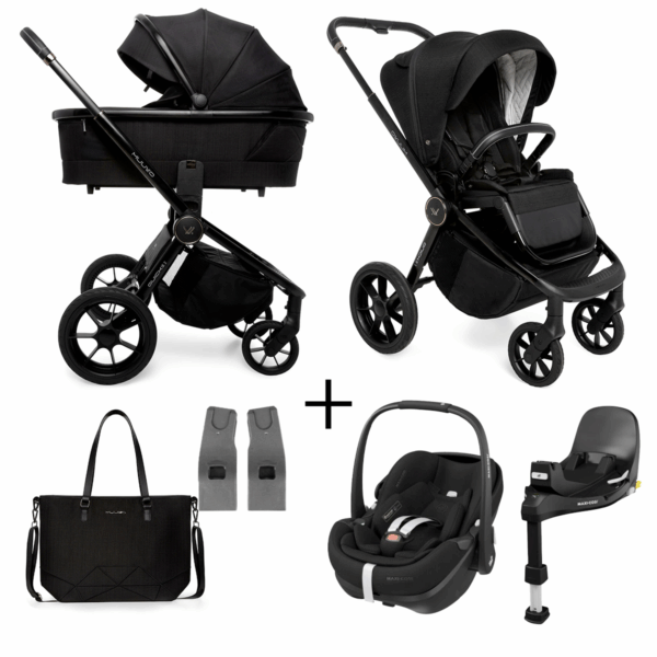 Kinderwagen Muuvo 2-in-1 Quick SE2 Set Chromium Black + Autostoel Pebble 360 Pro2 en Slide Tech Base - Afbeelding 1