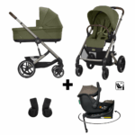 Kinderwagen Cybex Balios S Lux Moss Green/Khaki + Autostoel Jacky Pro 360° Dark Taupe&Base + GRATIS Voetenzak