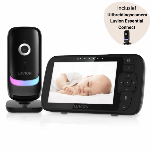 Set | Babyfoon Luvion Essential Connect Black met Uitbreidingscamera + Gratis Veiligheidsset 16-delig - Afbeelding 1