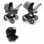 Kinderwagen Bugaboo Fox5 Compleet Black/Forest Green met Autostoel Turtle Air Black