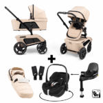 Kinderwagen The Jiffle Wagon 2+ Plus Clay + Autostoel Pebble 360 Pro2 en Slide Tech Base + Accessoires
