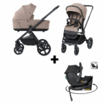 Kinderwagen Titanium Baby Solid Urban Lush Taupe met Autostoel Novi Baby® Jacky Pro 360&Base