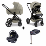 Kinderwagen Novi Baby Luna Premium Timeless Taupe met Autostoel Jewel I-Size&Base