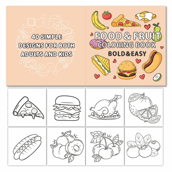 Coloring Book™ - creatief kleurplezier - Kleurboek Eten&Drinken Kleurboek | Educatief Speelgoed - Afbeelding 1