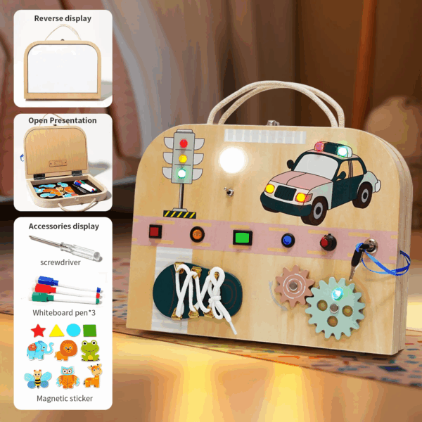 Skill Board™ - Voel&Speel - Sensorische koffer Politieauto | Educatief Speelgoed - Afbeelding 1