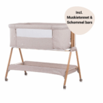 Co-Sleeper Chipolino Wieg Sweet Dreams Mocca/Wood Incl. Wielen + Accessoires