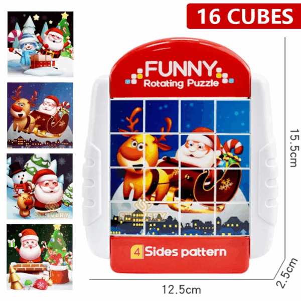 Twisty Puzzle™ - Eindeloos Puzzelplezier - Draaipuzzel Kerst 16 vlakjes | Educatief Speelgoed - Afbeelding 1