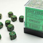 Gespikkelde 6-zijdige dobbelstenen 12mm GOLDEN RECON (36 dobbelstenen) - Chessex