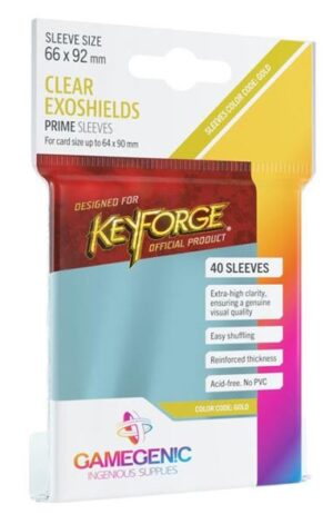 Keyforge Exoshield PRIME Sleeves (66x92mm) clear (40) - Gamegenic