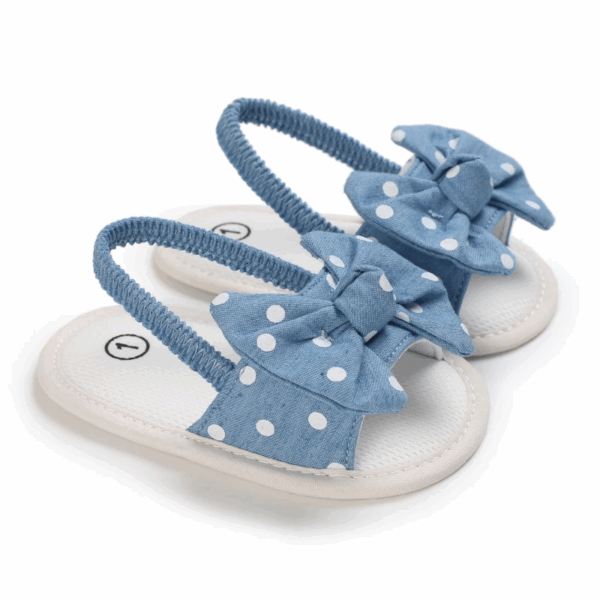 Mini Fashion™ - Lieflijk&Licht - Baby Sandalen Blauw Gestipt / 1 (0-6 maanden) | Educatief Speelgoed - Afbeelding 1