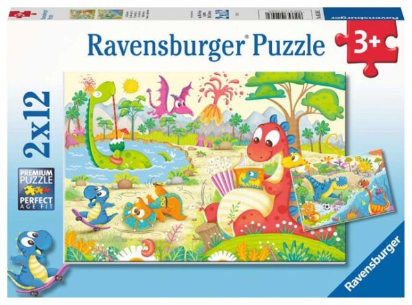 Lievelingsdino's (2x 12) - Ravensburger  Legpuzzel - Afbeelding 1